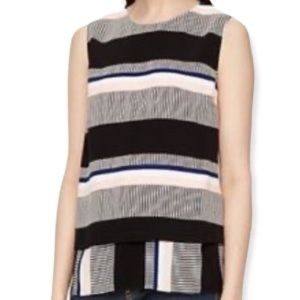⭐️ Kate Spade Bay Stripe Peplum Tank Top Pink Blue Black White Fully Lined XXS